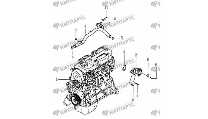 Водяной патрубок BYD F3 (F3R)