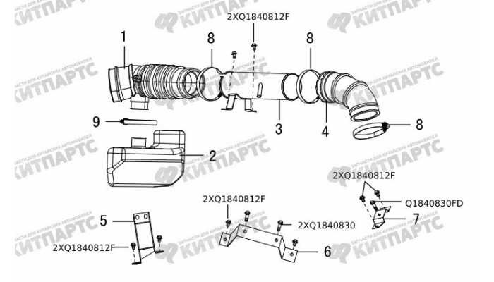 Патрубок воздушного фильтра 4G63 Great Wall Hover H3 New